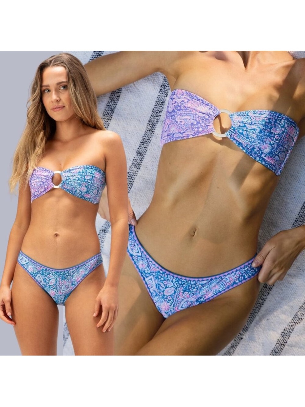 Kulani Kinis Strapless Bandeau Top Lilac Moon Small